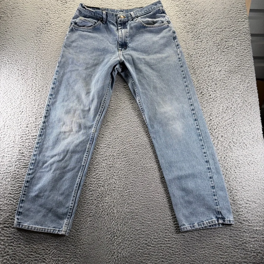 Wrangler‎ Jeans Mens 32x32 Blue Cotton Denim Straight Relaxed Fit Faded Workwear